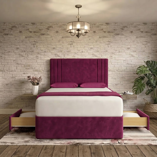 Augustus Divan Bed - Purple Plush Velvet