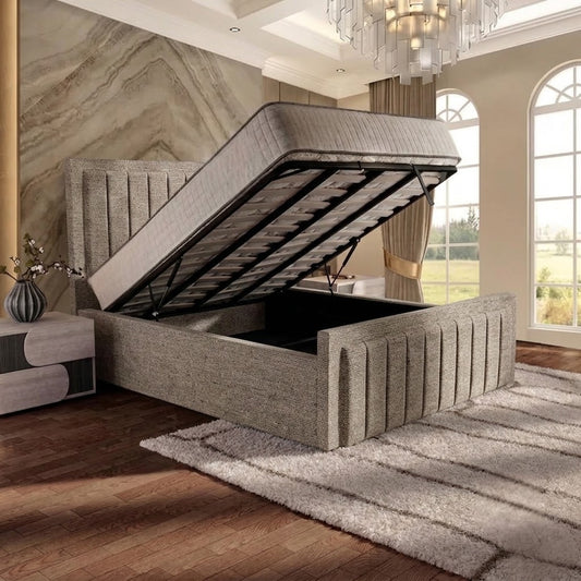 Brooklyn Upholstered Ottoman Bed - Charcoal Chenille