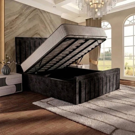 Brooklyn Upholstered Ottoman Bed - Slate Grey Naples