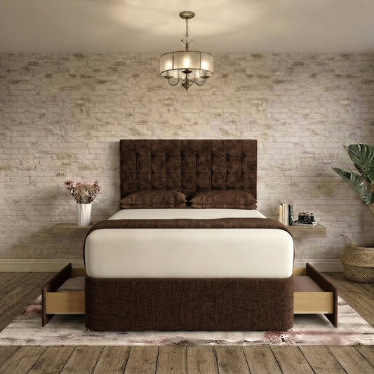 Cube Divan Bed - Brown Naples