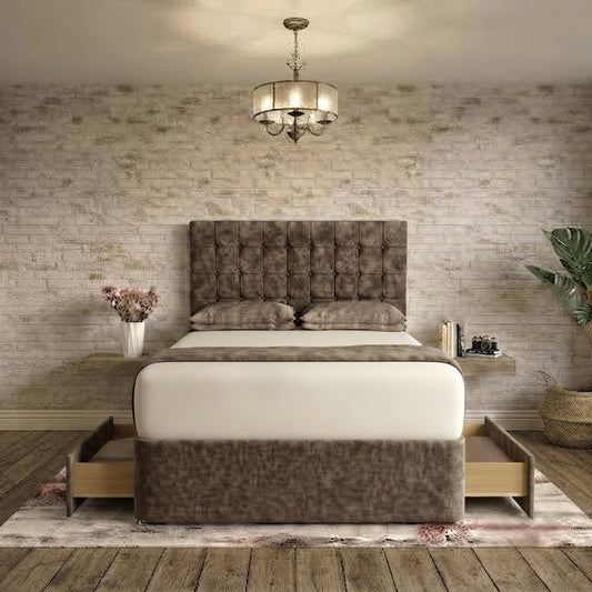 Cube Divan Bed - Mink Naples