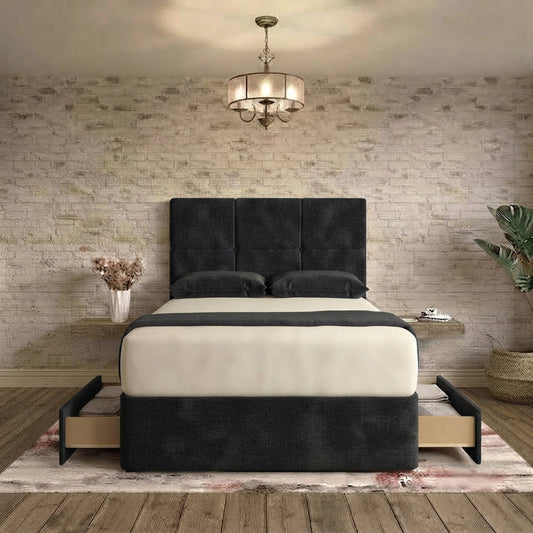Delta Divan Bed - Black Chenille