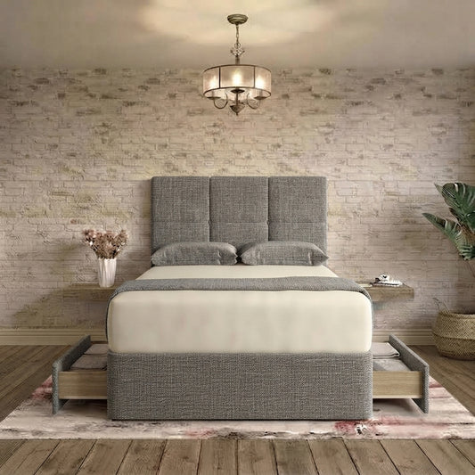 Delta Divan Bed - Graphite Linen