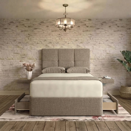 Delta Divan Bed - Wheat Linen