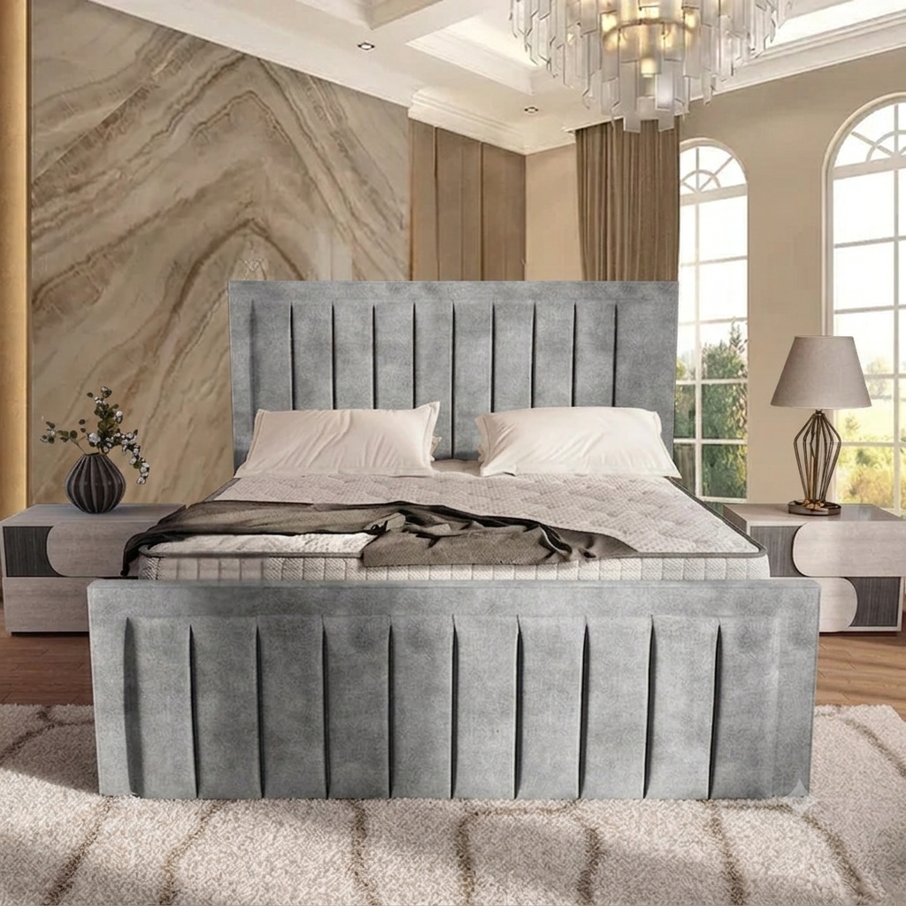 Brooklyn Upholstered Ottoman Bed - Graphite Linen