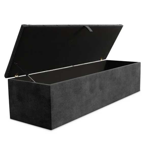 Crown Chesterfield Storage Box - Purple Plush Velvet