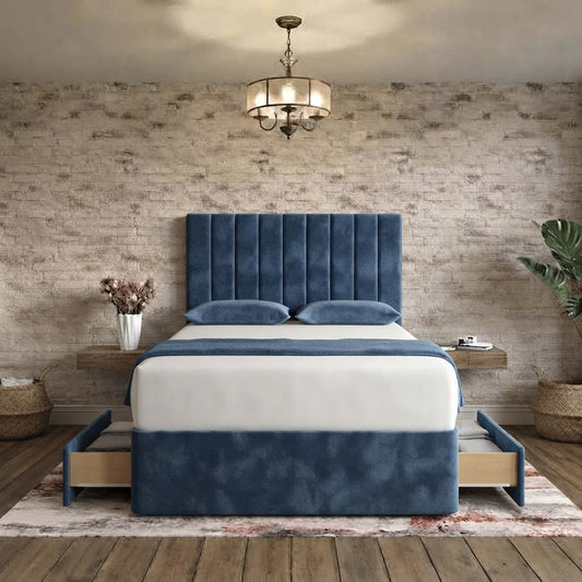 Nexus Divan Bed - Blue Chenille