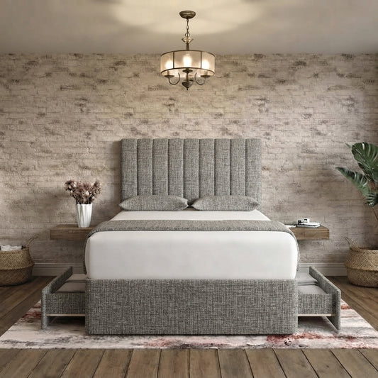 Nexus Divan Bed - Graphite Linen