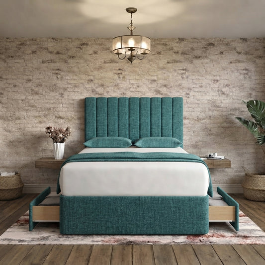 Nexus Divan Bed - Teal Linen