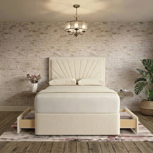 Sunrise Divan Bed - Cream Naples