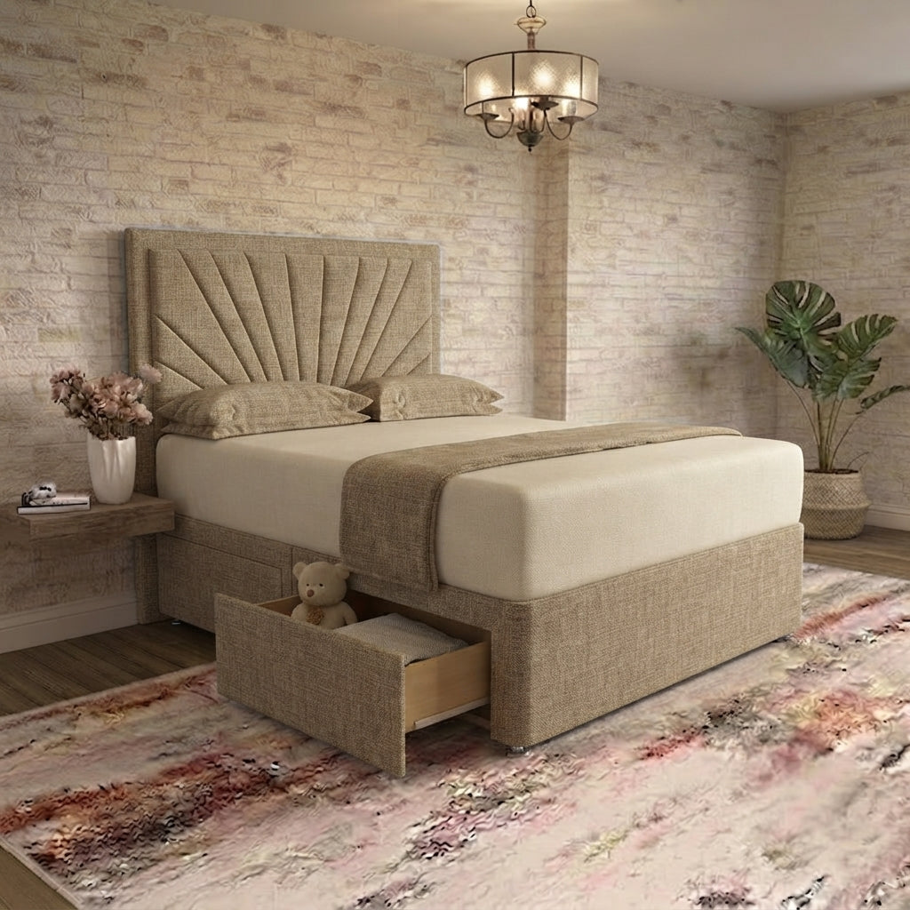 Sunrise Divan Bed - Wheat Linen