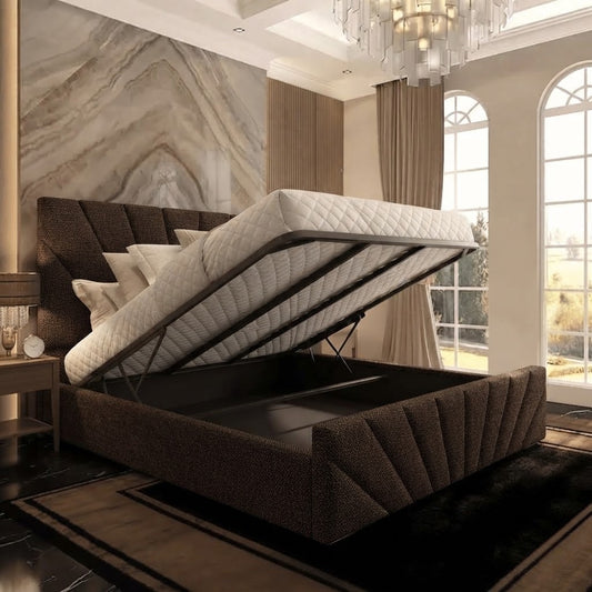 Sunrise Upholstered Ottoman Bed - Slate Grey Naples