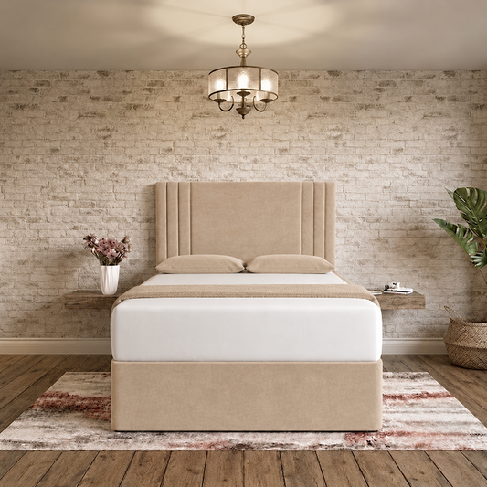 Augustus Divan Bed - Beige Plush Velvet
