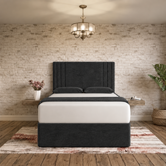 Augustus Divan Bed - Black Chenille