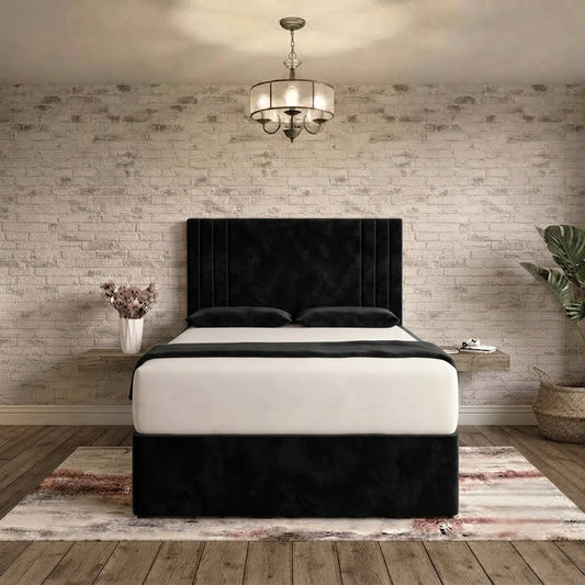 Augustus Divan Bed - Black Plush Velvet