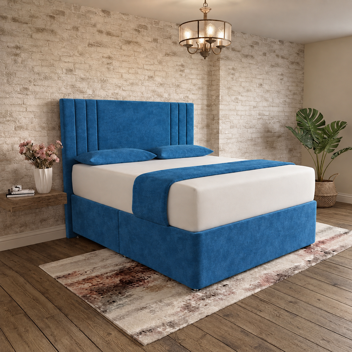 Augustus Divan Bed - Blue Naples