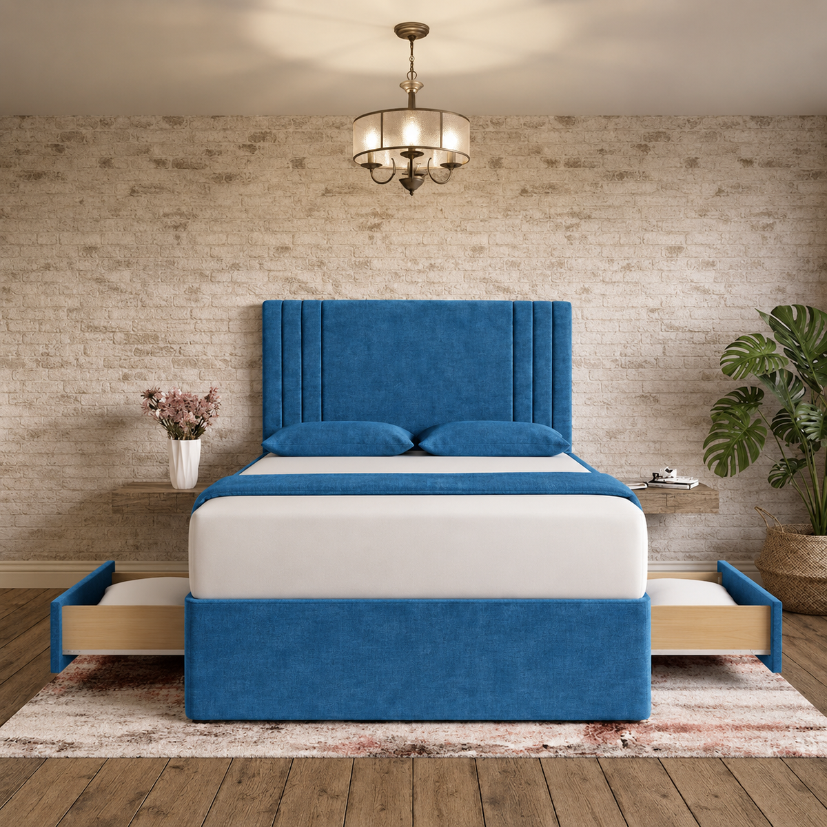Augustus Divan Bed - Blue Naples