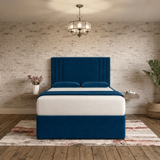 Augustus Divan Bed - Blue Plush Velvet