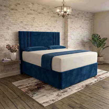 Augustus Divan Bed - Blue Plush Velvet