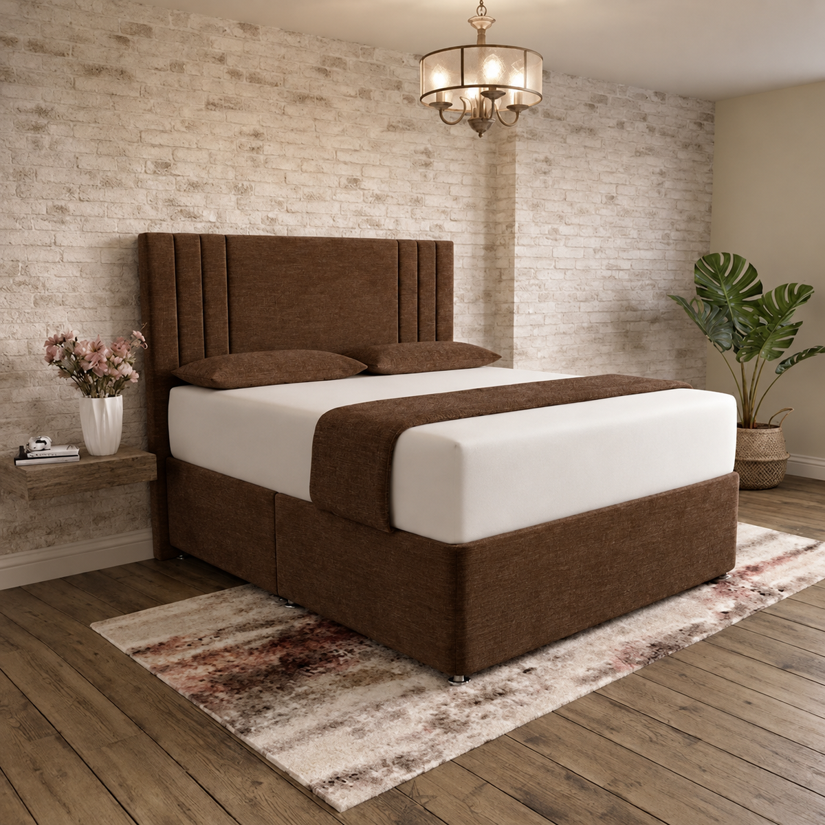 Augustus Divan Bed - Brown Chenille