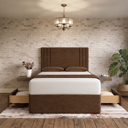 Augustus Divan Bed - Brown Chenille