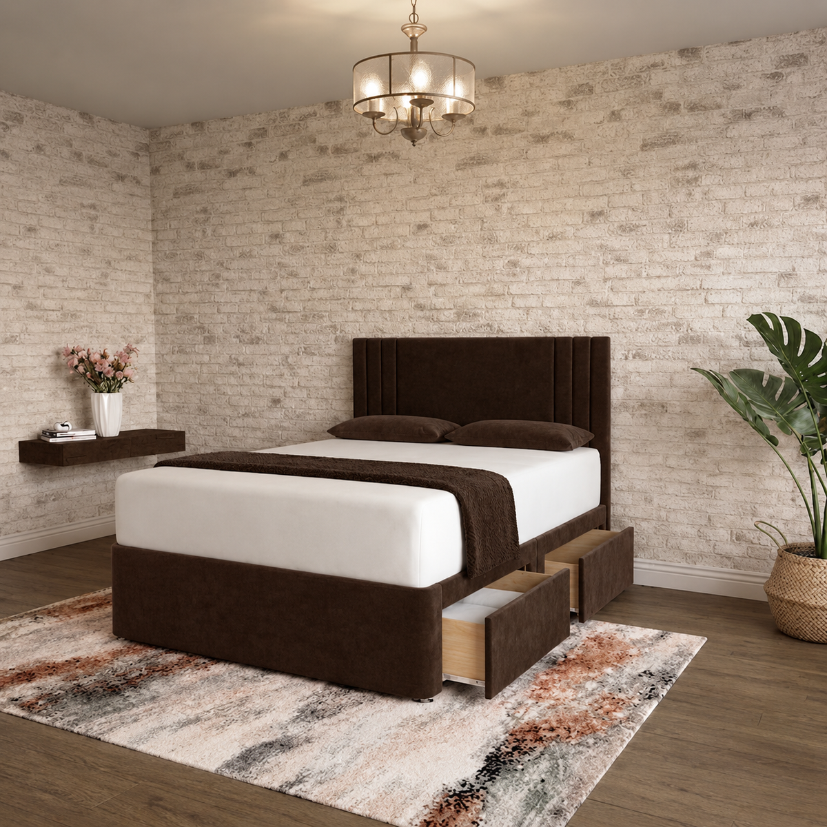 Augustus Divan Bed - Brown Naples