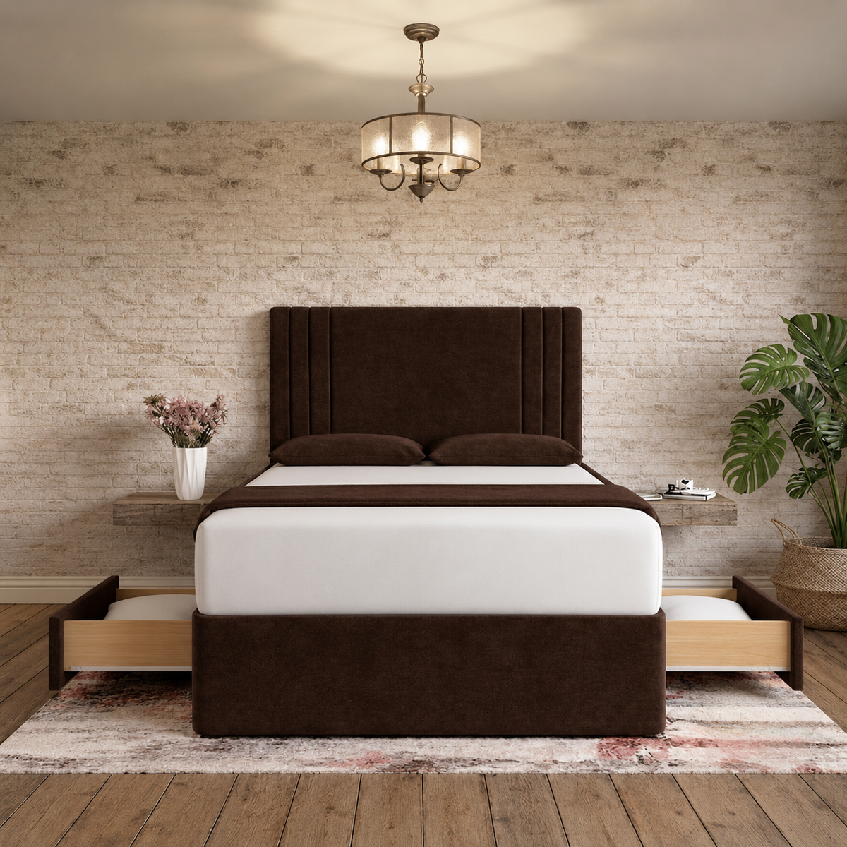 Augustus Divan Bed - Brown Naples