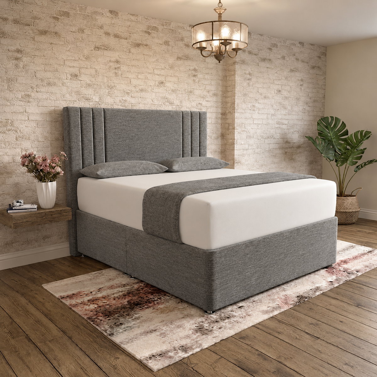 Augustus Divan Bed - Charcoal Chenille