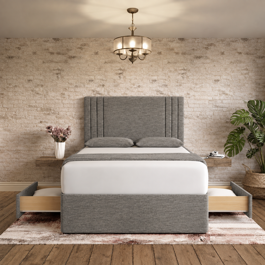 Augustus Divan Bed - Charcoal Chenille