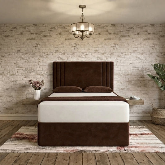 Augustus Divan Bed - Chocolate Plush Velvet