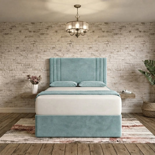 Augustus Divan Bed - Duck Egg Plush Velvet