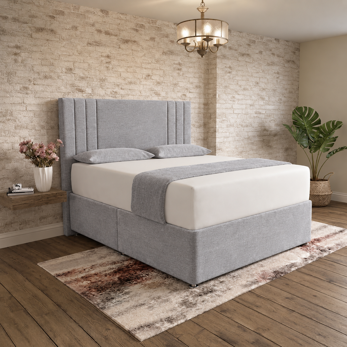 Augustus Divan Bed - Grey Chenille