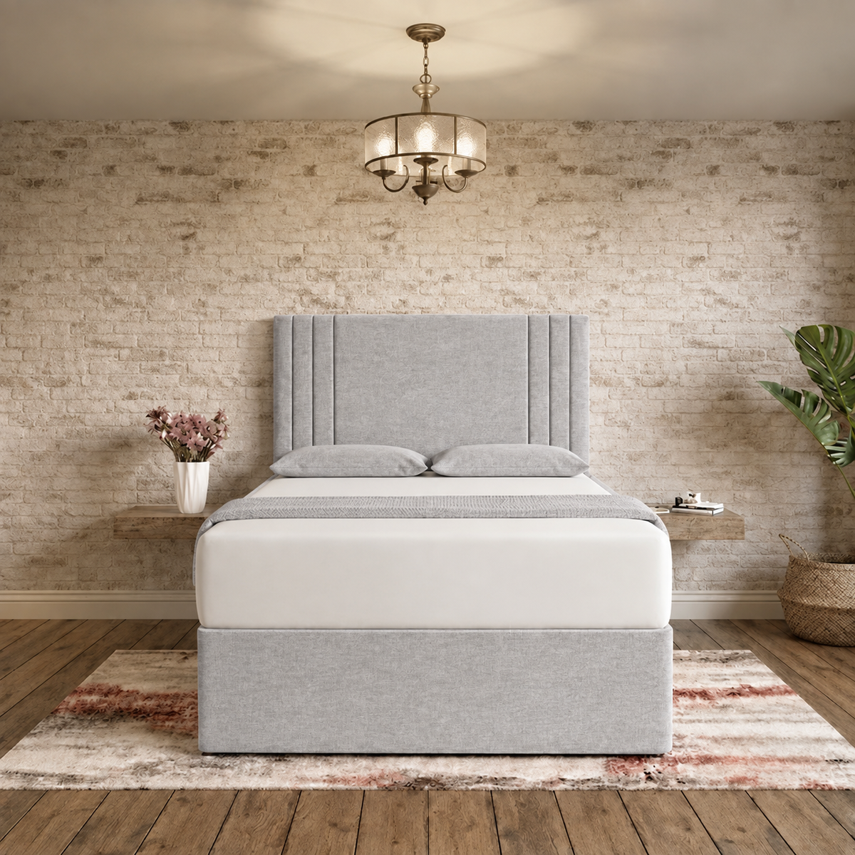 Augustus Divan Bed - Grey Chenille
