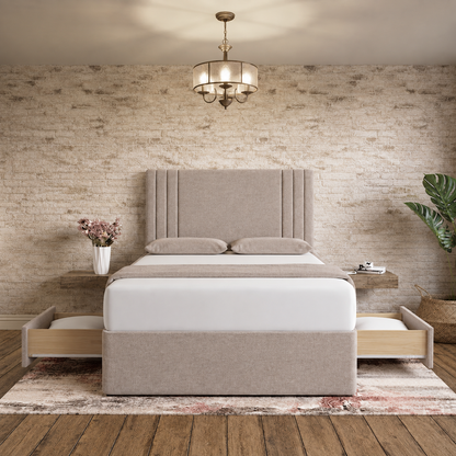 Augustus Divan Bed - Latte Wool