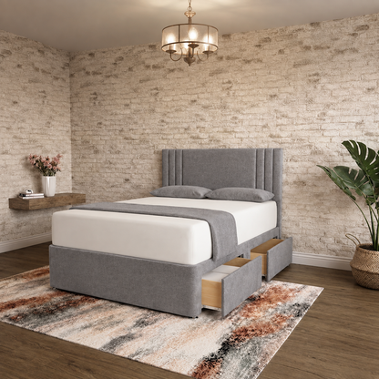 Augustus Divan Bed - Pewter Wool