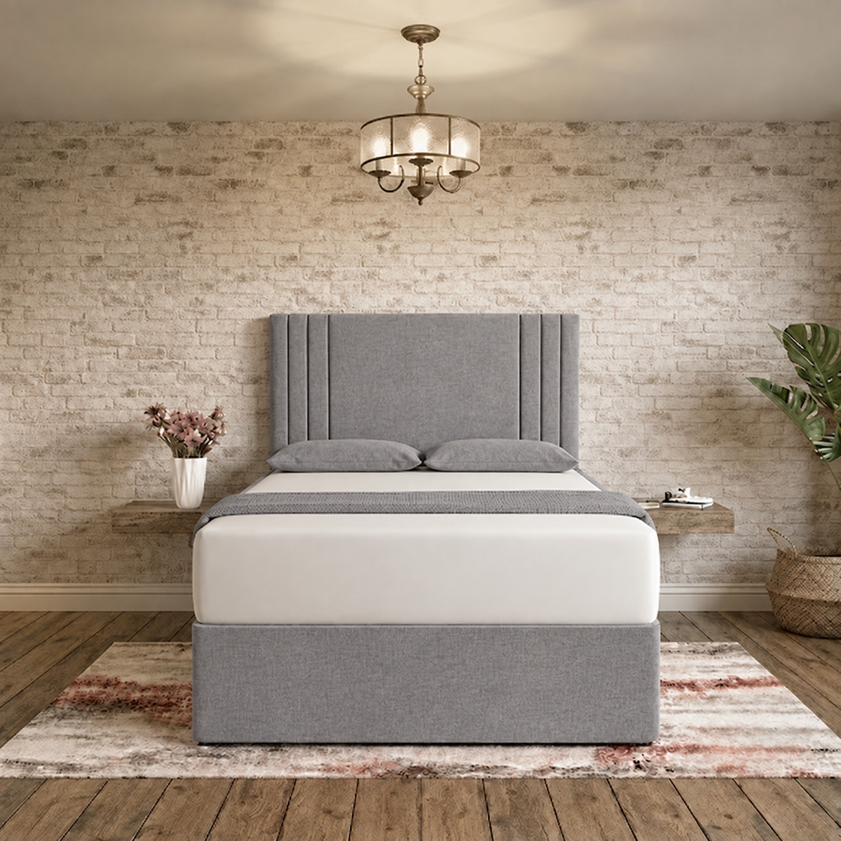 Augustus Divan Bed - Pewter Wool