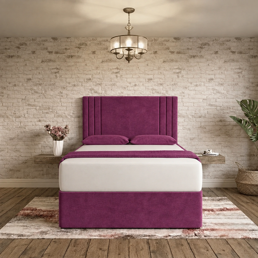 Augustus Divan Bed - Purple Plush Velvet