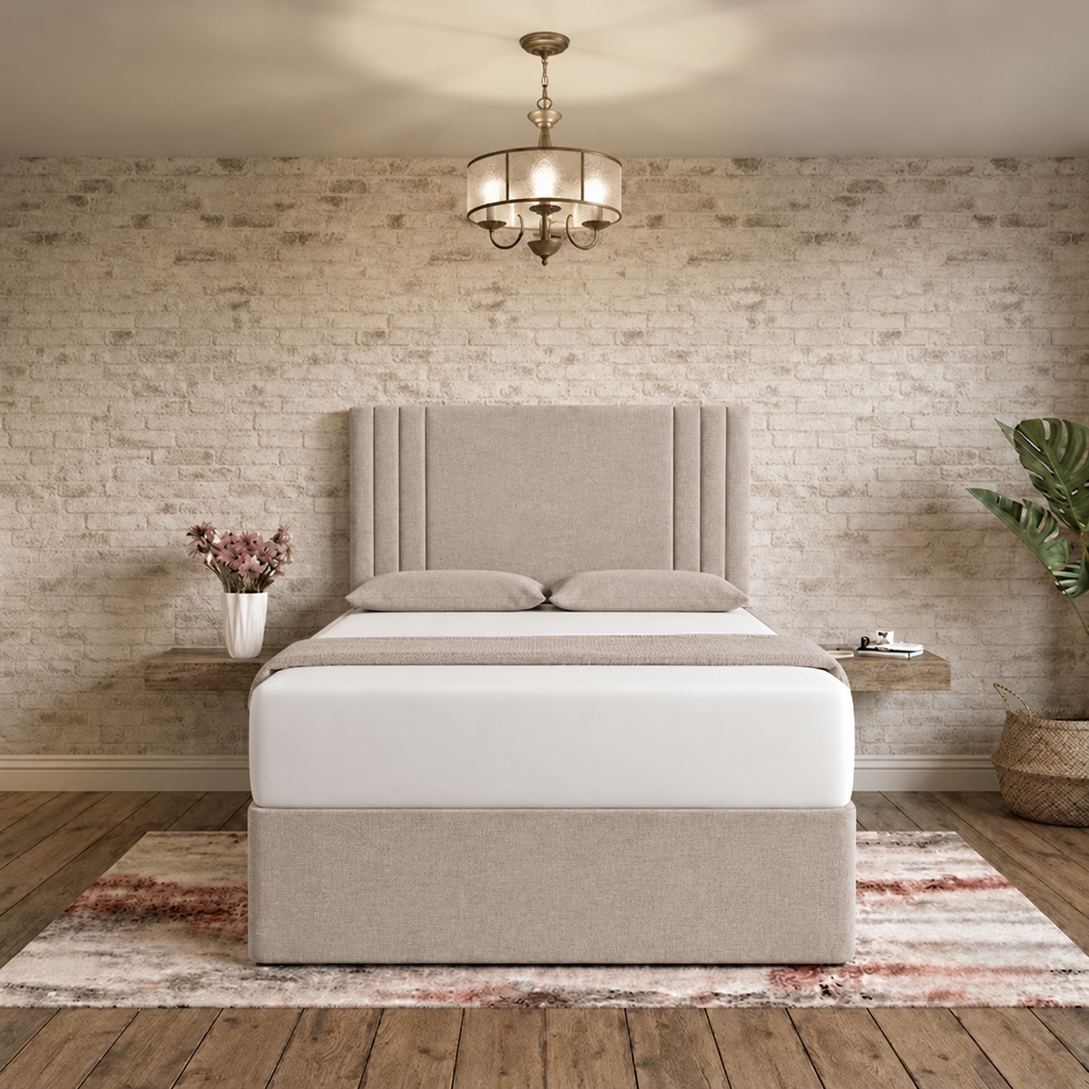 Augustus Divan Bed - Putty Linen