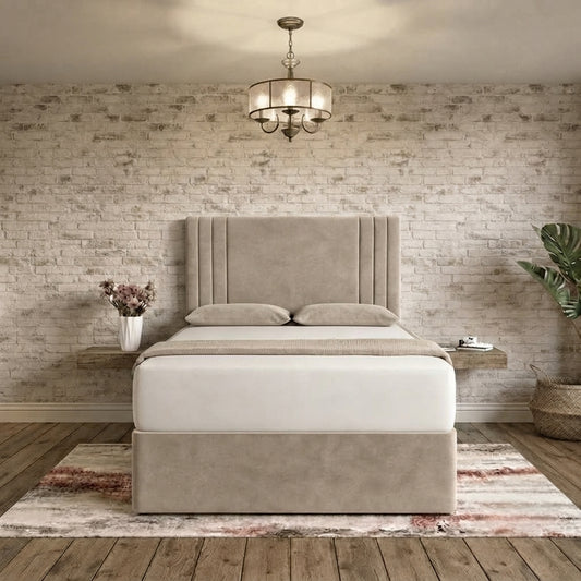 Augustus Divan Bed - Putty Plush Velvet