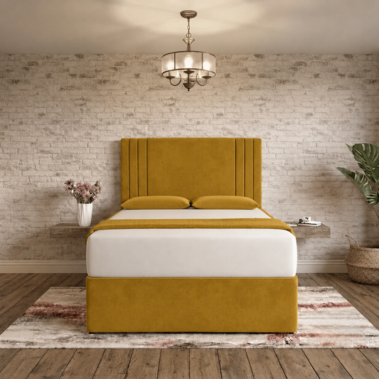 Augustus Divan Bed - Tumeric Plush Velvet