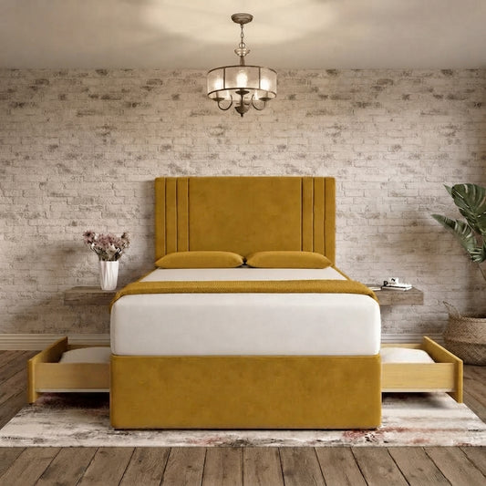 Augustus Divan Bed - Tumeric Plush Velvet