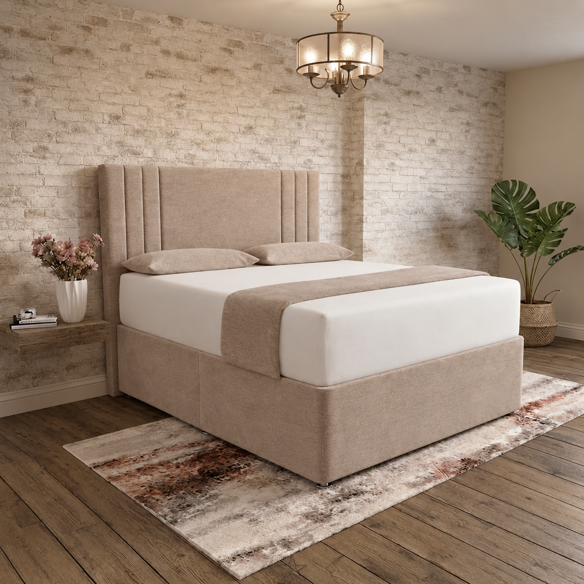 Augustus Divan Bed - Mink Chenille