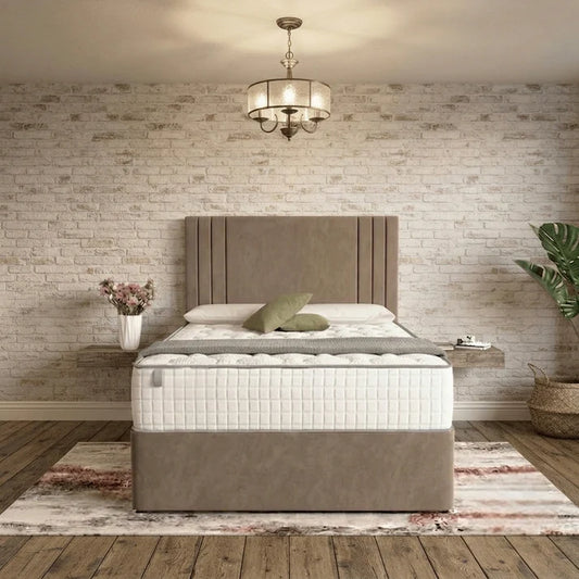Augustus Divan Bed - Beige Plush Velvet