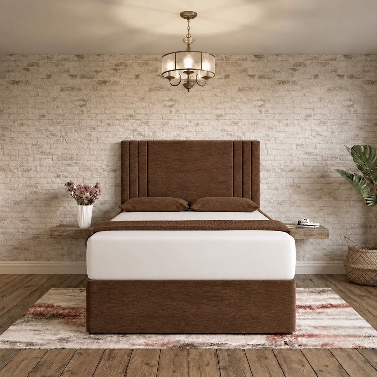 Augustus Divan Bed - Brown Chenille