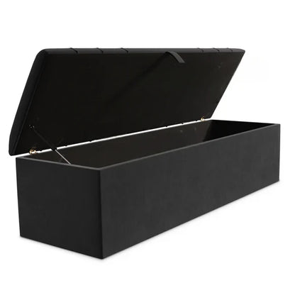 Augustus Divan Bed Storage Box - Black Chenille