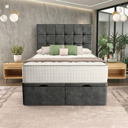 Regent Ottoman Divan Bed - Green Plush Velvet