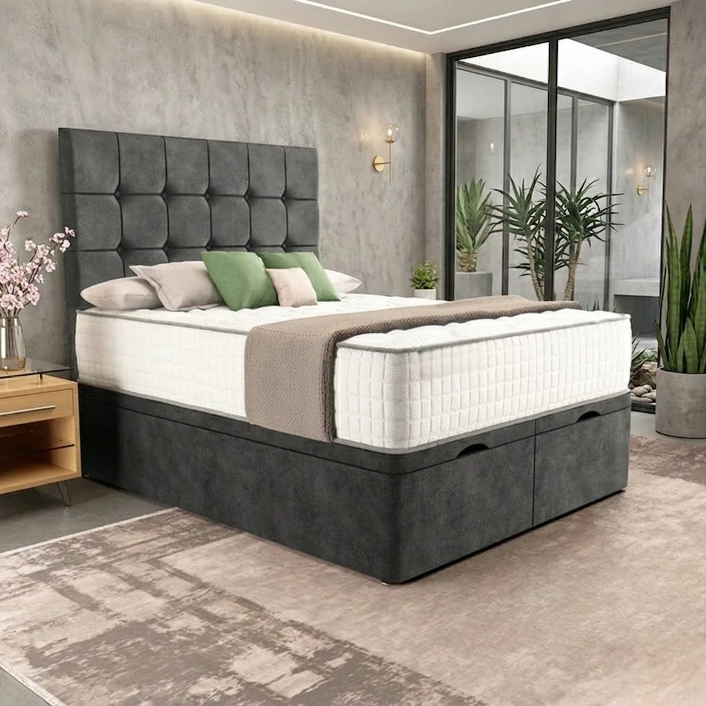 Regent Ottoman Divan Bed - Green Plush Velvet