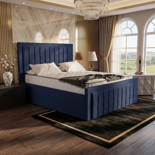 Brooklyn Upholstered Ottoman Bed - Midnight Linen