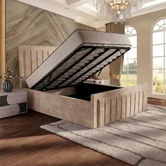 Brooklyn Upholstered Ottoman Bed - Mink Chenille