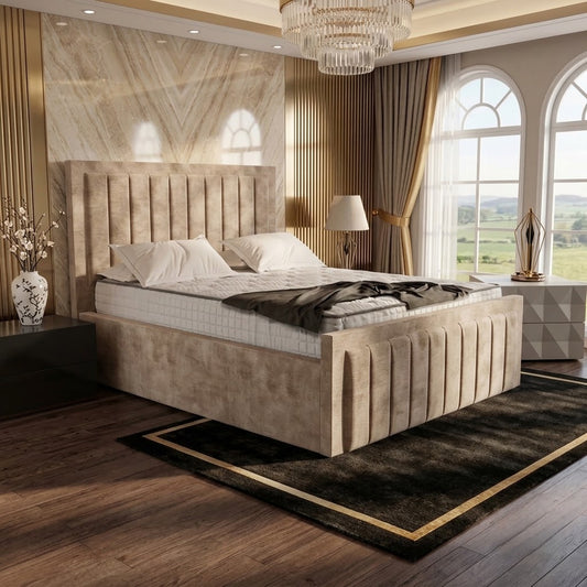 Brooklyn Upholstered Ottoman Bed - Mink Chenille